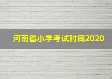 河南省小学考试时间2020