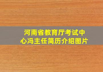 河南省教育厅考试中心冯主任简历介绍图片