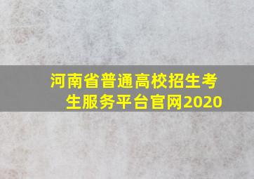 河南省普通高校招生考生服务平台官网2020