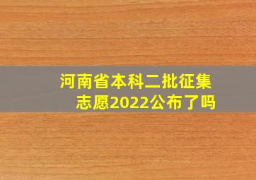 河南省本科二批征集志愿2022公布了吗