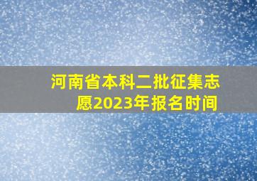 河南省本科二批征集志愿2023年报名时间