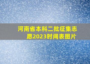 河南省本科二批征集志愿2023时间表图片