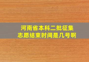 河南省本科二批征集志愿结束时间是几号啊