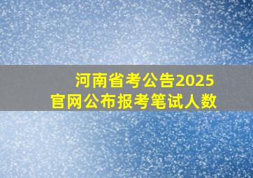 河南省考公告2025官网公布报考笔试人数