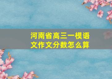 河南省高三一模语文作文分数怎么算