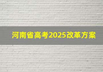 河南省高考2025改革方案