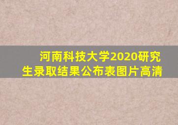 河南科技大学2020研究生录取结果公布表图片高清