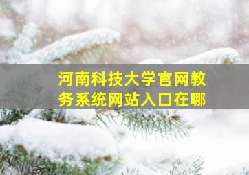 河南科技大学官网教务系统网站入口在哪