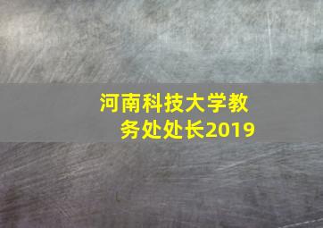 河南科技大学教务处处长2019