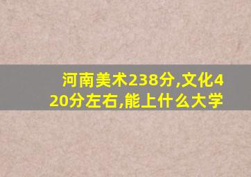 河南美术238分,文化420分左右,能上什么大学