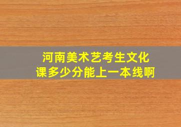 河南美术艺考生文化课多少分能上一本线啊