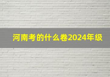 河南考的什么卷2024年级