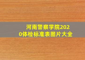 河南警察学院2020体检标准表图片大全