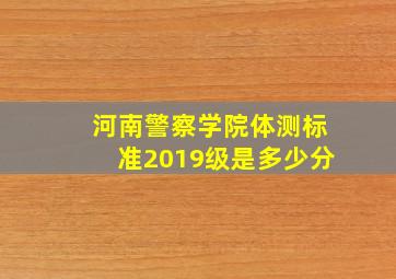 河南警察学院体测标准2019级是多少分