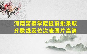 河南警察学院提前批录取分数线及位次表图片高清