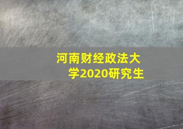 河南财经政法大学2020研究生