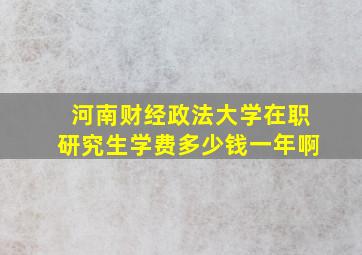 河南财经政法大学在职研究生学费多少钱一年啊