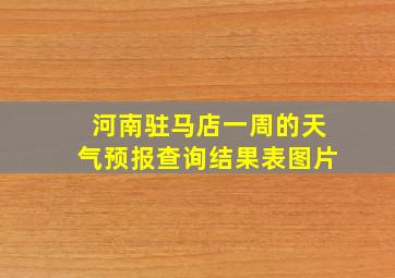 河南驻马店一周的天气预报查询结果表图片