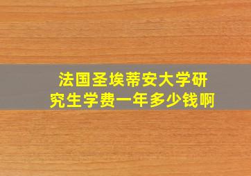 法国圣埃蒂安大学研究生学费一年多少钱啊