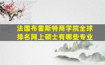 法国布雷斯特商学院全球排名网上硕士有哪些专业