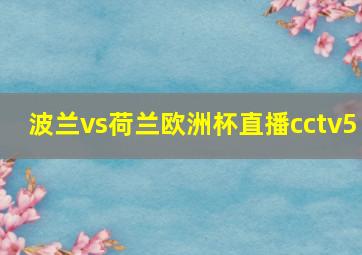 波兰vs荷兰欧洲杯直播cctv5