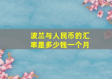 波兰与人民币的汇率是多少钱一个月