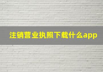 注销营业执照下载什么app