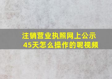 注销营业执照网上公示45天怎么操作的呢视频