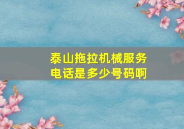 泰山拖拉机械服务电话是多少号码啊