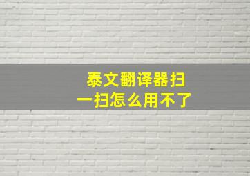 泰文翻译器扫一扫怎么用不了