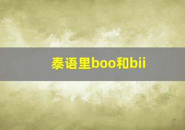 泰语里boo和bii