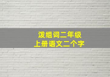 泼组词二年级上册语文二个字