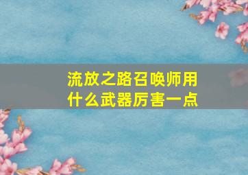 流放之路召唤师用什么武器厉害一点