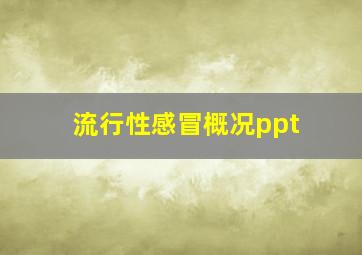 流行性感冒概况ppt