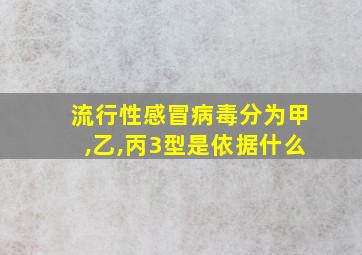 流行性感冒病毒分为甲,乙,丙3型是依据什么