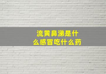 流黄鼻涕是什么感冒吃什么药