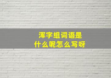 浑字组词语是什么呢怎么写呀