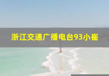 浙江交通广播电台93小崔