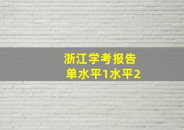 浙江学考报告单水平1水平2