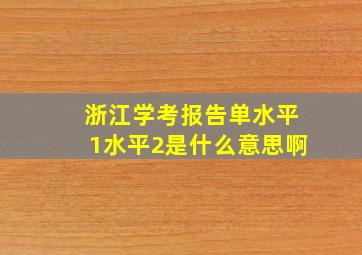 浙江学考报告单水平1水平2是什么意思啊