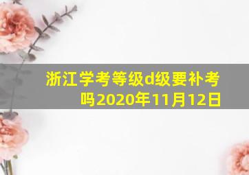 浙江学考等级d级要补考吗2020年11月12日