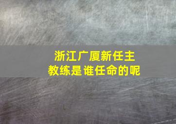 浙江广厦新任主教练是谁任命的呢