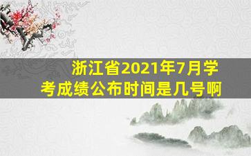 浙江省2021年7月学考成绩公布时间是几号啊