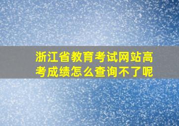 浙江省教育考试网站高考成绩怎么查询不了呢