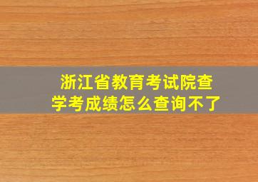 浙江省教育考试院查学考成绩怎么查询不了