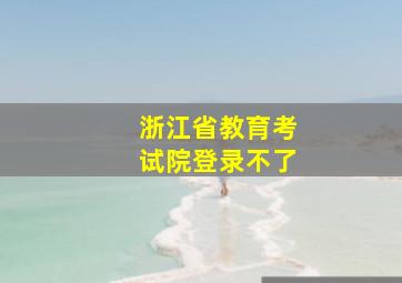 浙江省教育考试院登录不了