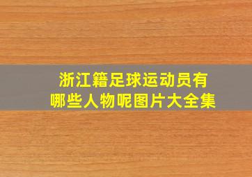 浙江籍足球运动员有哪些人物呢图片大全集