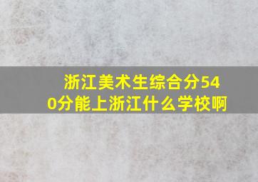 浙江美术生综合分540分能上浙江什么学校啊