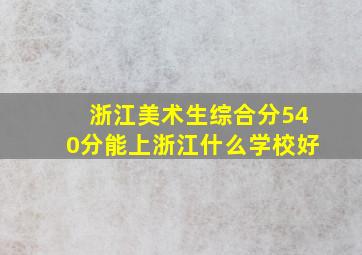 浙江美术生综合分540分能上浙江什么学校好