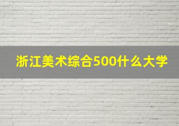 浙江美术综合500什么大学